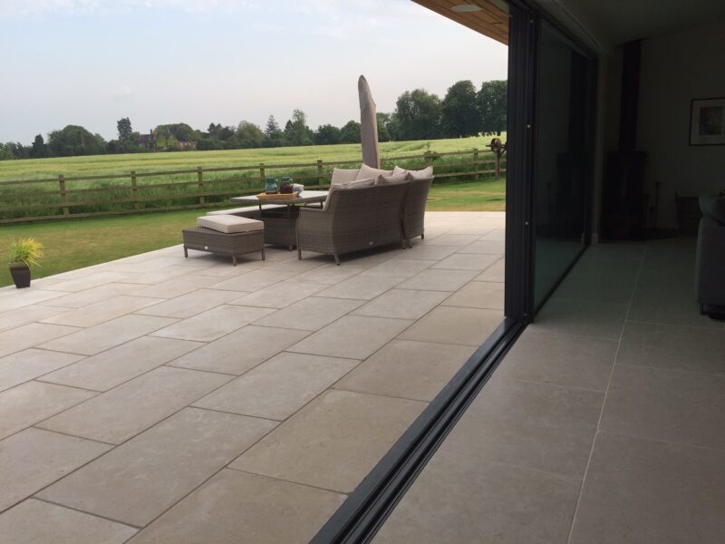 Dijon TUMBLED & Brushed External Calibrated Limestone 900x600x25mm